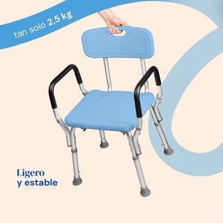 Silla de ducha Aqua Max regulable con respaldo