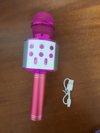 Micrófono Karaoke Rosa y Plateado