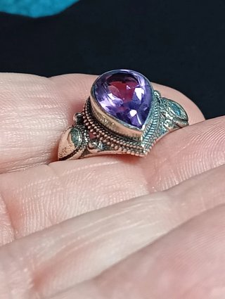 Anillo Plata Ley Amatista
