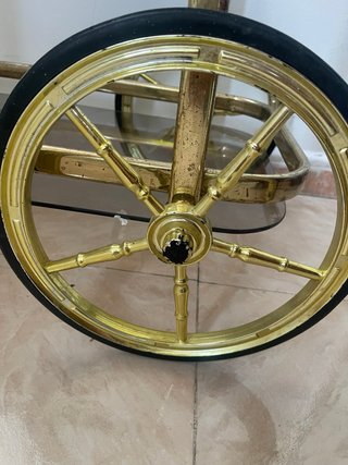 Carrito bar vintage dorado y cristal