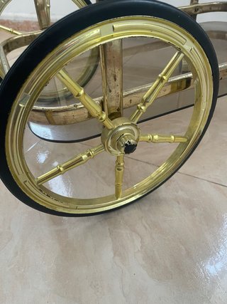 Carrito bar vintage dorado y cristal