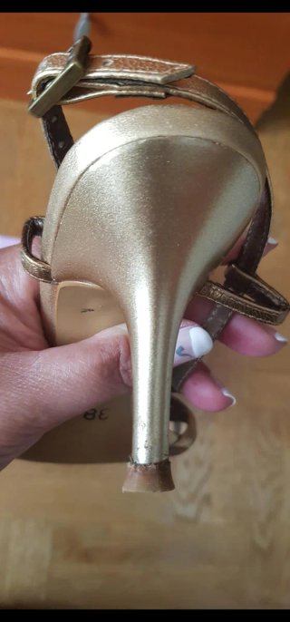 Sandalias Ana Román Tacon Dorado Bronce