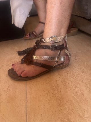 Sandalias Joyca Marrón Multicolor Plata