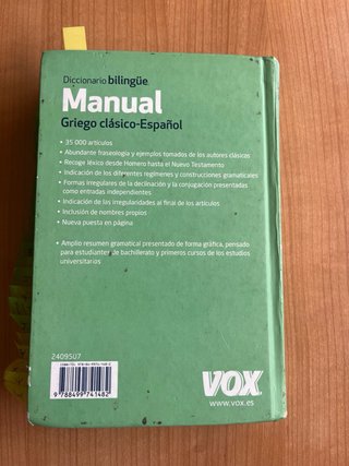 Manual griego clásico-español diccionario bilin...