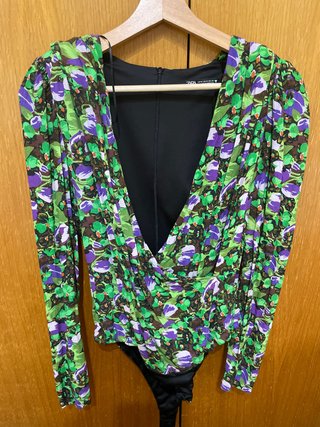 Body Zara Estampado Floral Manga Larga