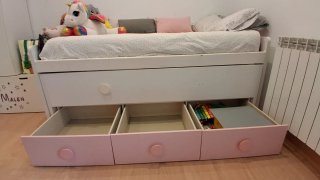 Cama nido 90x200 con 3 cajones