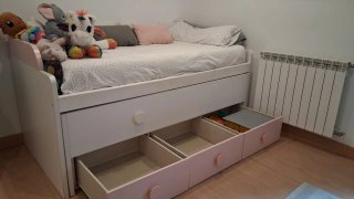 Cama nido 90x200 con 3 cajones