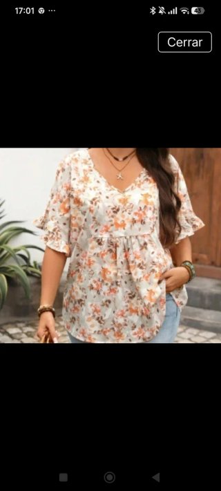 Blusa floral manga corta