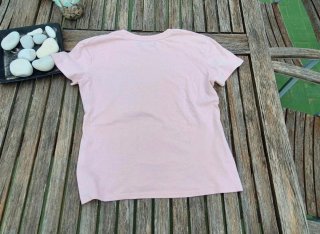 Camiseta rosa algodón manga corta mujer Talla S