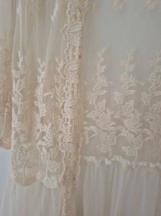 Blusa larga de encaje beige Boho Style