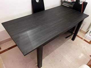 Mesa de salón extensible gris oscuro