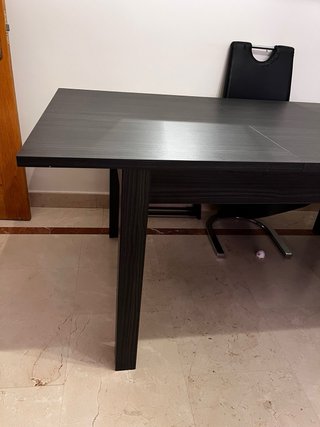 Mesa de salón extensible gris oscuro