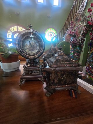Conjunto decorativo metal y madera
