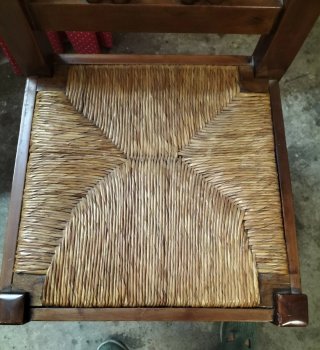 4 Sedie in Legno Massello con Sedile in Giuta