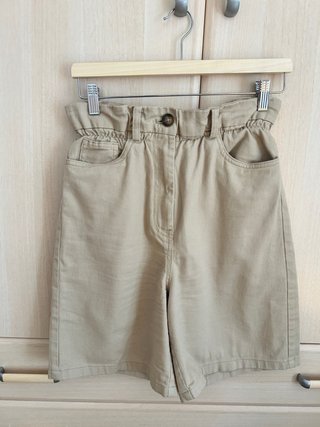 Pantalón corto beige cintura alta Talla S / XS
