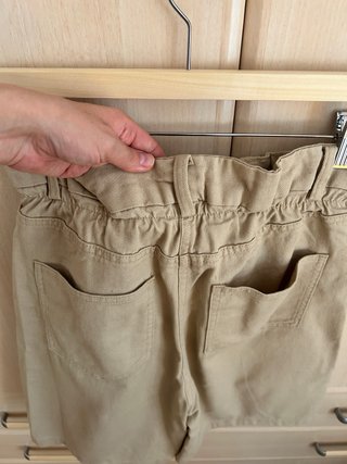 Pantalón corto beige cintura alta Talla S / XS