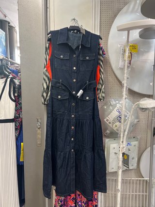 Vestido vaquero largo con cinturón