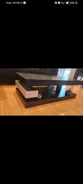 Mesa de centro moderna madera y metal