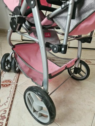 Carrito Muñecas Gemelar Rosa de Juguettos