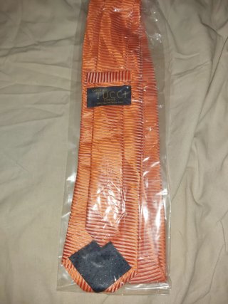 Corbata Tucci Naranja y Gris Seda
