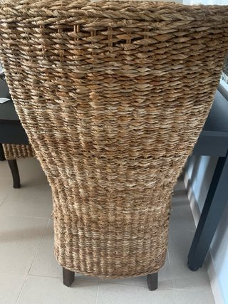 4 Sillas Fibra Natural Hoja Plátano