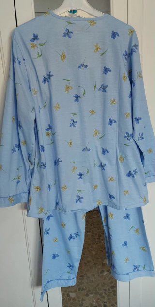 Conjunto Pijama Flores Azul Claro
