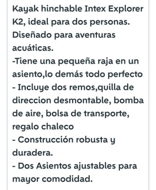 Kayak 2 personas 60 euros Se vende en Tarragona .