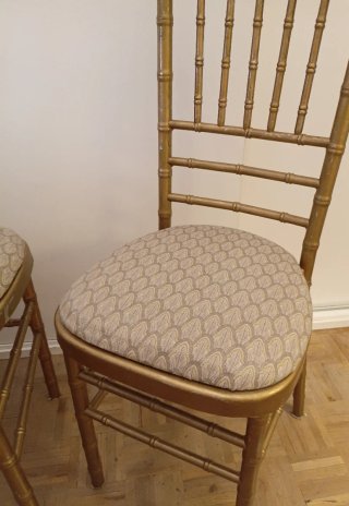 2 Sillas Vintage Tiffany Oro Envejecido tapizadas