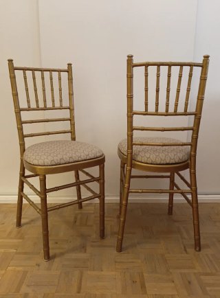 2 Sillas Vintage Tiffany Oro Envejecido tapizadas