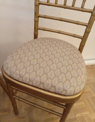 2 Sillas Vintage Tiffany Oro Envejecido tapizadas
