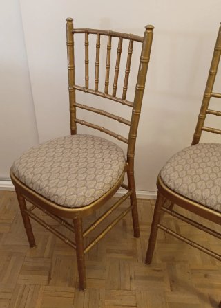 2 Sillas Vintage Tiffany Oro Envejecido tapizadas