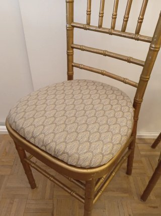 2 Sillas Vintage Tiffany Oro Envejecido tapizadas