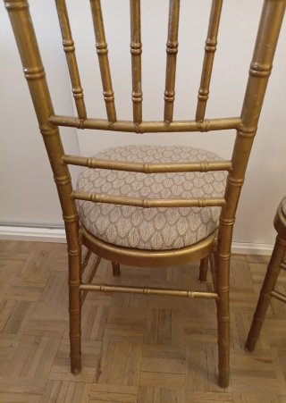 2 Sillas Vintage Tiffany Oro Envejecido tapizadas