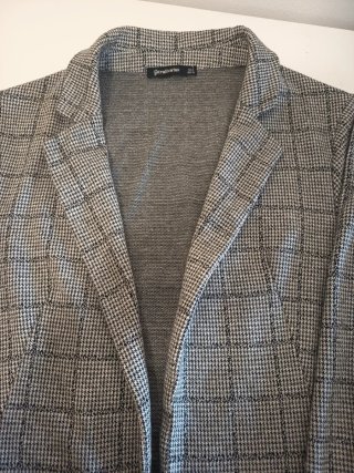 Blazer cuadros negro y gris