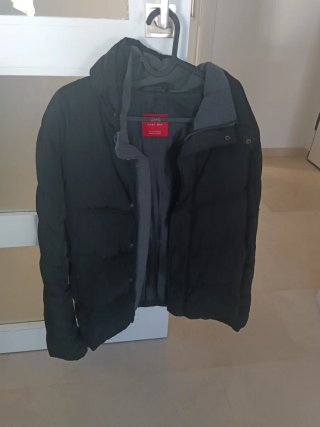 Chaquetón Zara Negro y Gris