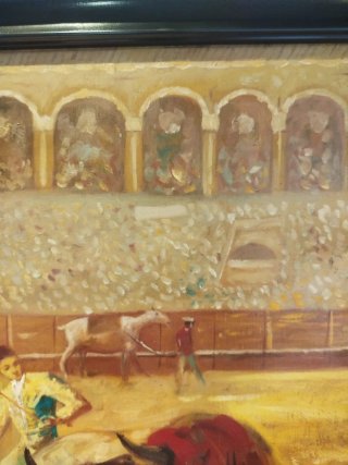 Cuadro antiguo pintado taurino