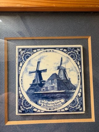 Marco con azulejos Delf de molinos