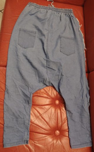 Pantaloni harem,donna effetto jeans,stile casual/Y