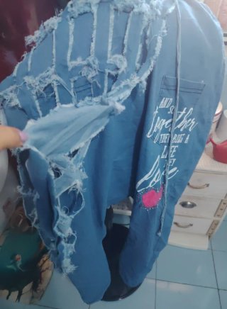 Pantaloni harem,donna effetto jeans,stile casual/Y
