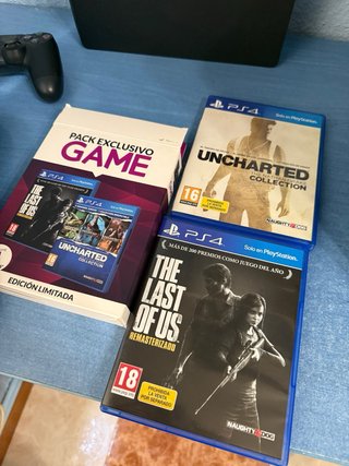 MEGA PACK PS4 + 8 juegos + 2 Mandos oficiales