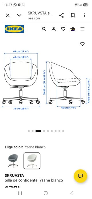 Silla giratoria Ikea Skruvsta