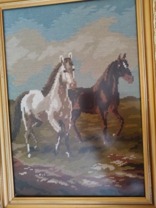 Cuadros de punto: Gitana, Caballo y Bosque