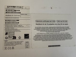 MacBook Air M2 13" 512gb ssd, 8gb ram, 100% bateri