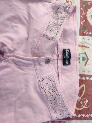 Pantalón Pirata Rosa Elástico con Lazos