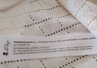 Top El Pulpo Asimétrico Punto Calado Blanco
