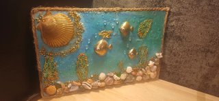 Cuadro Artesanía Marina con Conchas