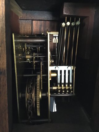 Reloj de pared madera policromada