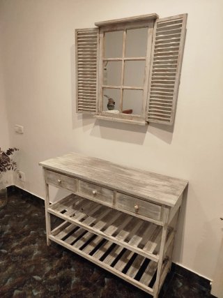 Mueble recibidor estilo rústico