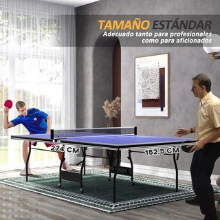 Mesa Ping Pong 274cm Ruedas Red 2 Palas Interior