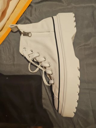 Deportivas Converse Blancas Plataforma Cremallera